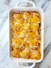 Pan of Stuffed Taco Shells waiting to go in the oven.