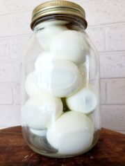 1 dozen eggs in a quart jar.